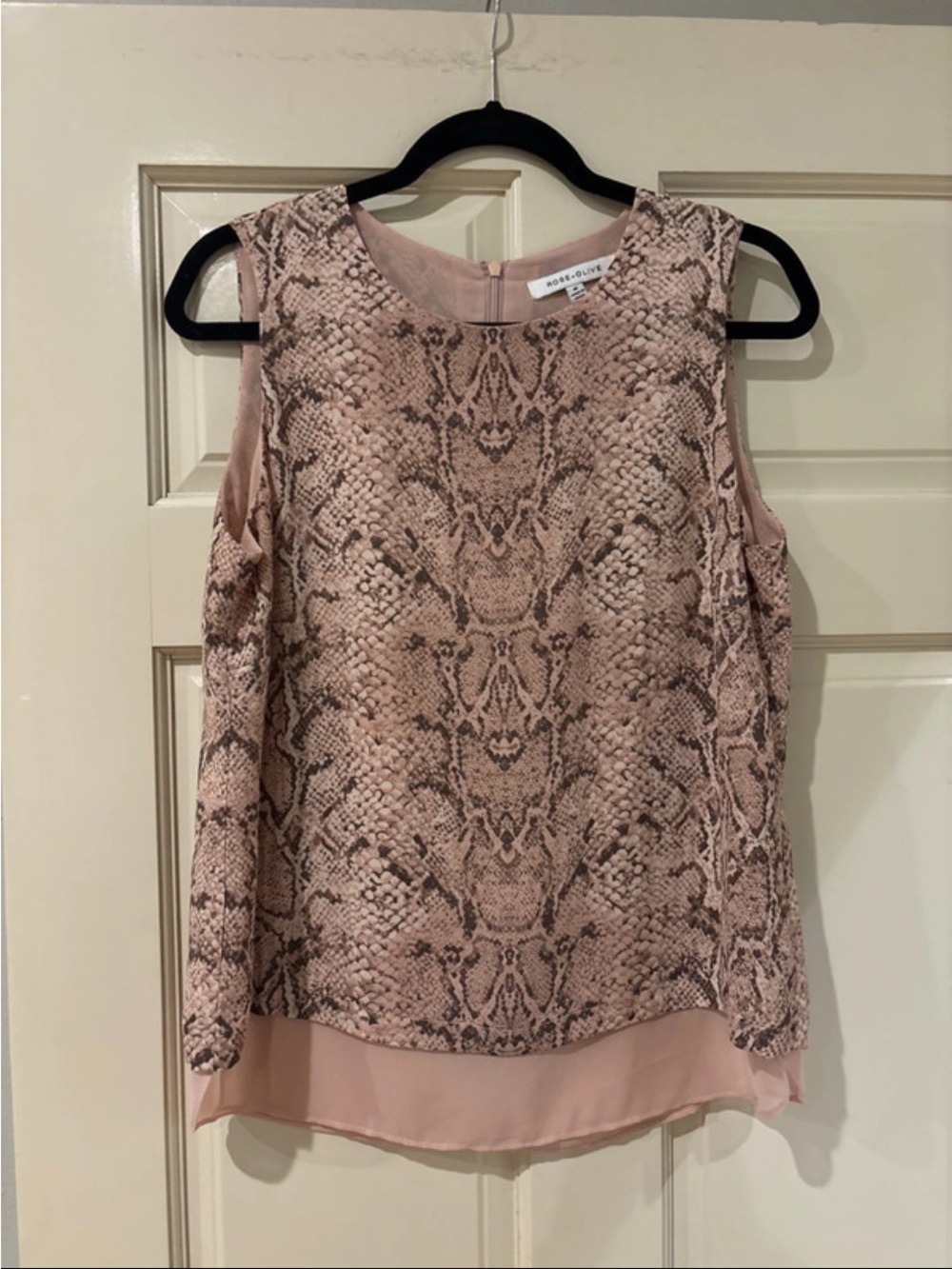 Rose & Olive Pink Snake-Print Sleeveless Camisole